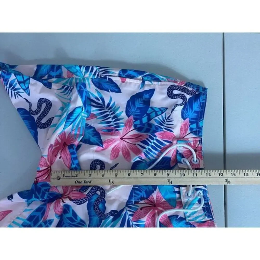 Hollister Swim Trunks Mens 30 Pink Floral Snake Board‎ Shorts Epic Flex Pockets